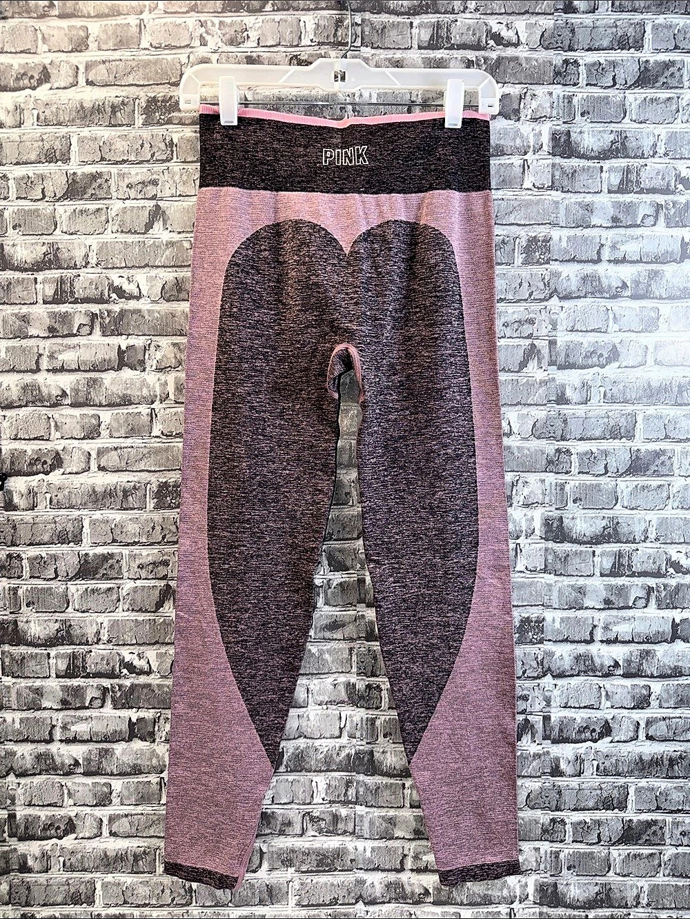 Victoria's Secret PINK Color Block Leggings Pink & Black Size Medium